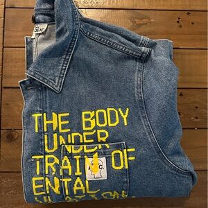 A.P.C. x Brain Dead collaboration, this washed indigo denim jacket.